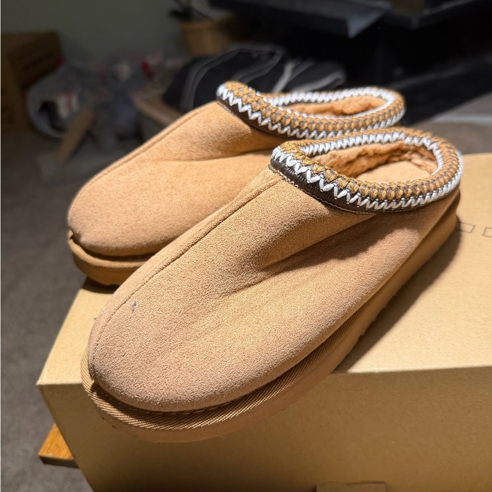 Warm Tan Slip-On Slippers